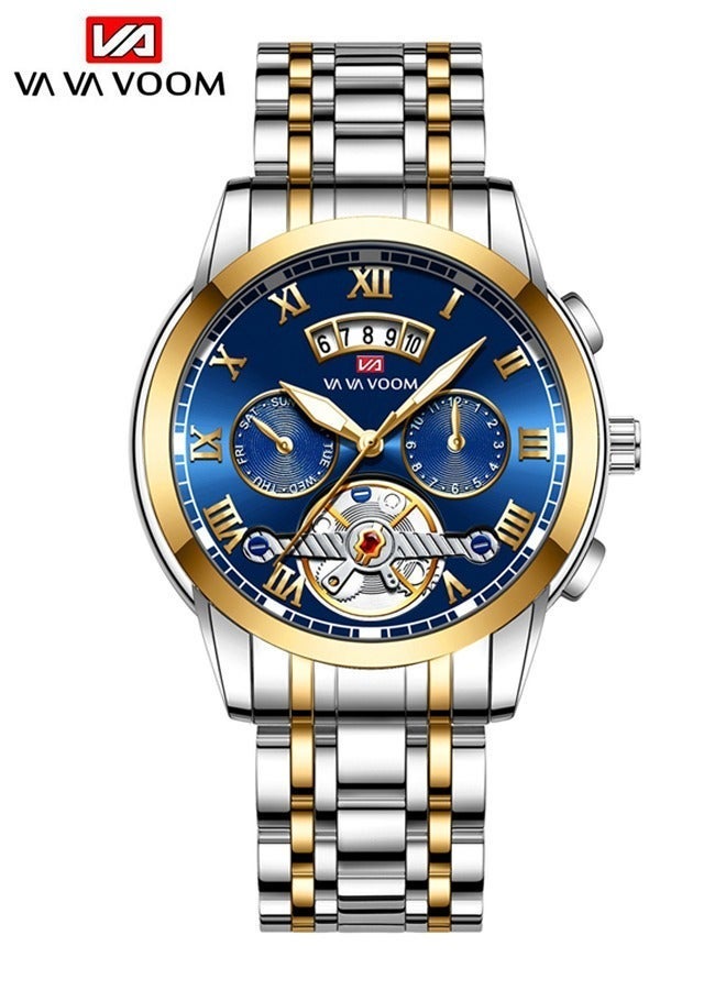 VA VA VOOM Men's Water Resistance Stainless Steel Analog Quartz Wrist Watch - Image 2